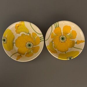 Vintage set of 2 Wild Poppy Trail Bowls Yellow by Metlox